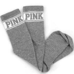 Victoria's Secret PINK Soft Grey Knee High Socks Heather Grey NWOT Rare Find